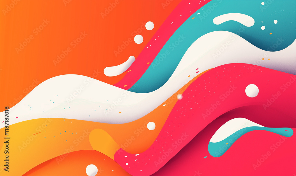 Aufkleber colorful abstract waves in vibrant hues create a dynamic and energetic visual experience.