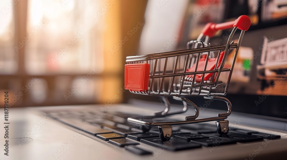 Aufkleber Realistic depiction of cybersecurity ecommerce focusing data protection and secure payment gateways