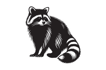 Raccoon Silhouette Vector Animal Illustration 