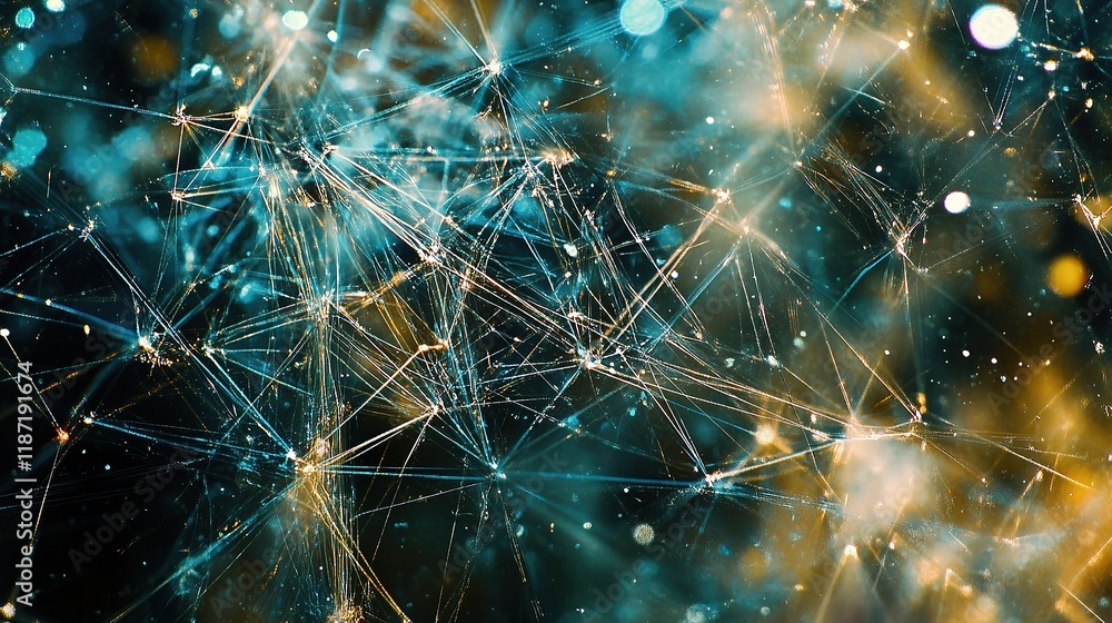 Poster abstract geometric plexus with connecting lines and shapes