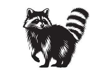 Raccoon Silhouette Vector Animal Illustration 