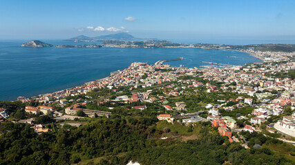 Aerial view of Pozzuoli, a town of the Metropolitan City of Naples, in Campania, Italy. It's the...