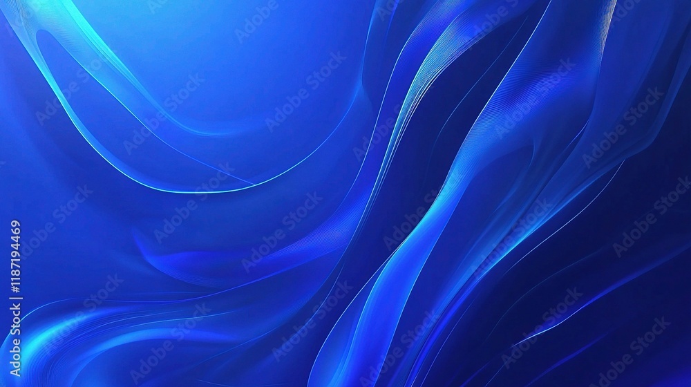 Poster abstract blue technology background with flowing lines and shape