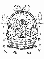 happy easter, easter bunny coloring page. printable. vol 1.