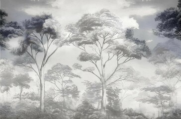 Misty morning in the forest