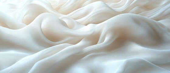 Flowing white fabric with subtle texture background