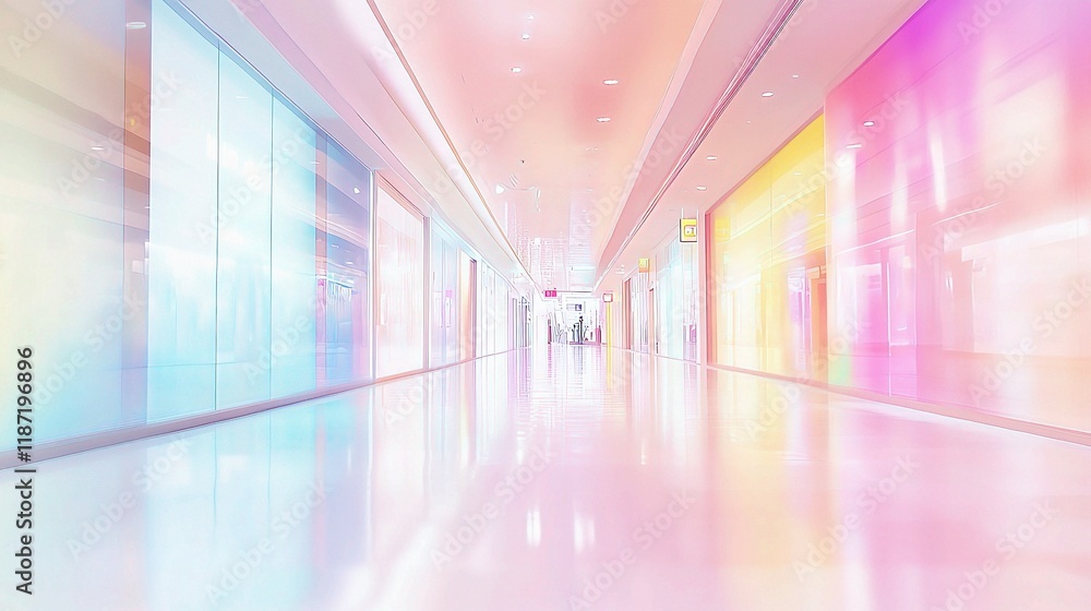 Poster Futuristic Abstract Space with Blurred Technology and Empty Lines