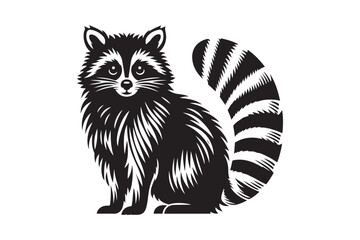 Raccoon Silhouette Vector Animal Illustration 
