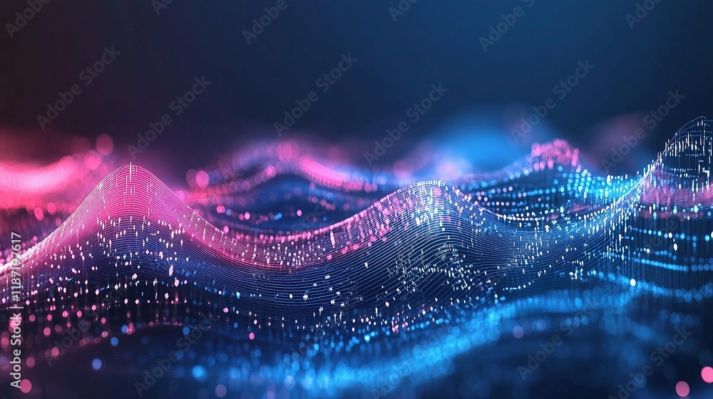 Poster futuristic circuit board design with dynamic colorful lines