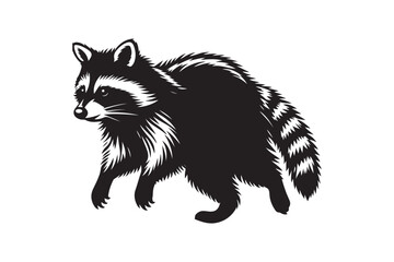 Raccoon Silhouette Vector Animal Illustration 