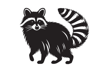 Raccoon Silhouette Vector Animal Illustration 