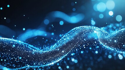 Flowing Abstract White Background with Particles and Lines Visual