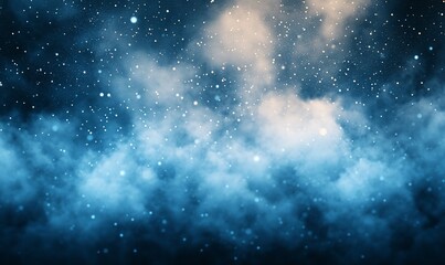 Fototapeta premium Starry night cloudscape, outer space, cosmic background, digital art, for use in wallpapers, or posters
