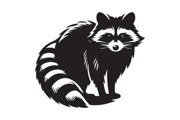 Raccoon Silhouette Vector Animal Illustration 