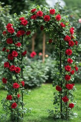 Garden Arch with Red Roses
