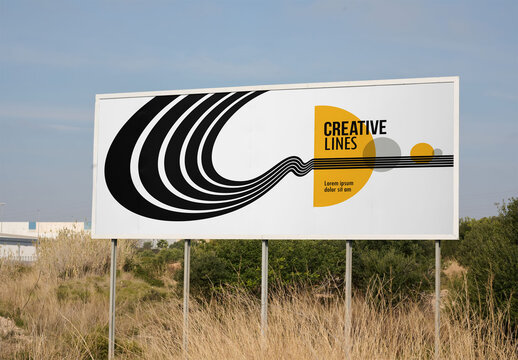Customizable Mockup of a Blank Billboard in a Natural Setting Ready for Your Design