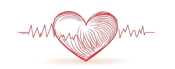 Simple One-Line Heart Shape with Wavy Line