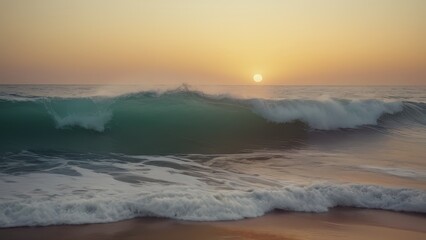 Stunning turquoise wave at sunset. Perfect for travel, nature, and ocean-themed projects