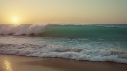 Stunning turquoise wave at sunset. Perfect for travel, nature, and ocean-themed projects