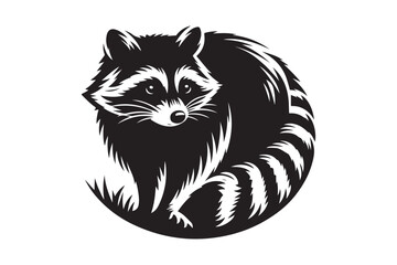 Raccoon Silhouette Vector Animal Illustration 
