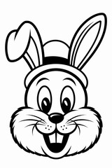 happy easter, easter bunny coloring page. printable. vol 1.