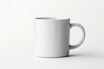 Simple white ceramic mug on a light background, perfect for coffee or tea moments in any setting
