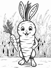 happy easter, easter bunny coloring page. printable. vol 1.