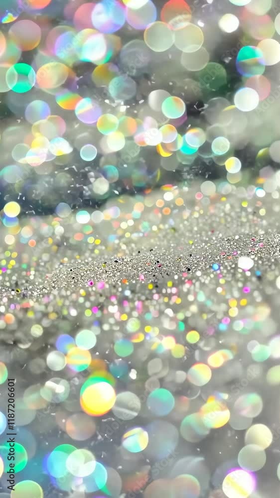 Wall mural shimmering sparkle: abstract bokeh background, featuring a delicate layer of iridescent glitter, cap