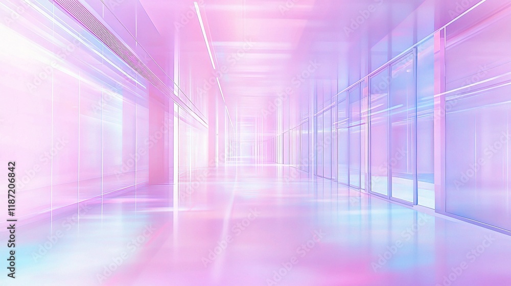 Poster Abstract Blurred Technology Space with Lines and Soft Colors