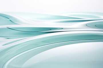Flowing patterns of translucent aqua waves create a serene and calming atmosphere in a minimalist setting