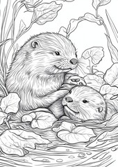 Sea Otters Coloring Pages