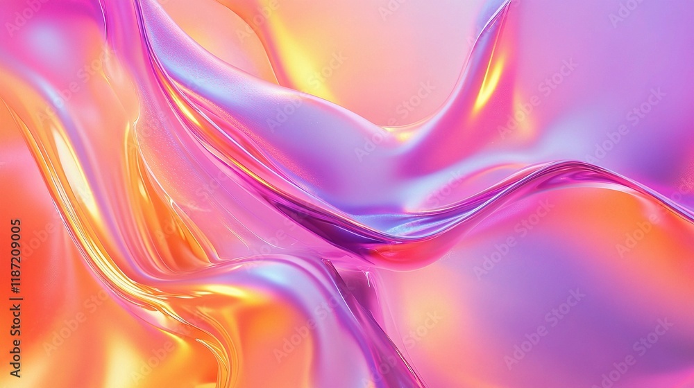 Poster vibrant abstract light patterns with neon colors and flowing lines