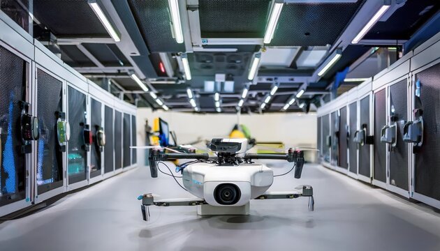 Firefly experimental setup for testing new technology in a research center dedicated to drone innovations and advancements in autonomous systems
