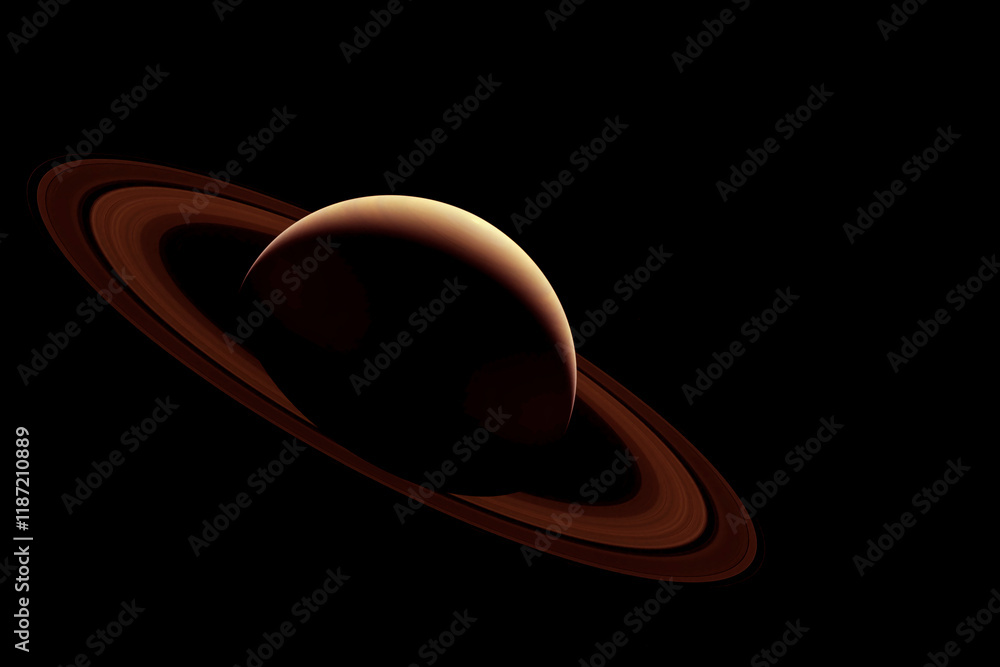 Poster planet saturn on a dark background. elements of this image furnished by nasa