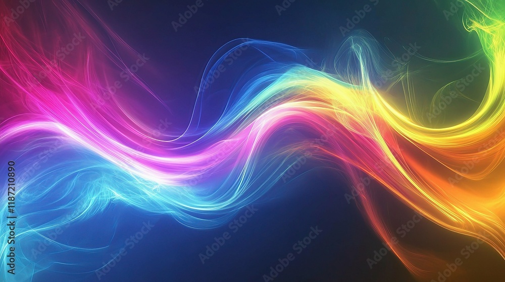 Poster bright abstract gradient wave lines in framed style background