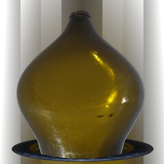 Large Antique  Glass Wine Bottle