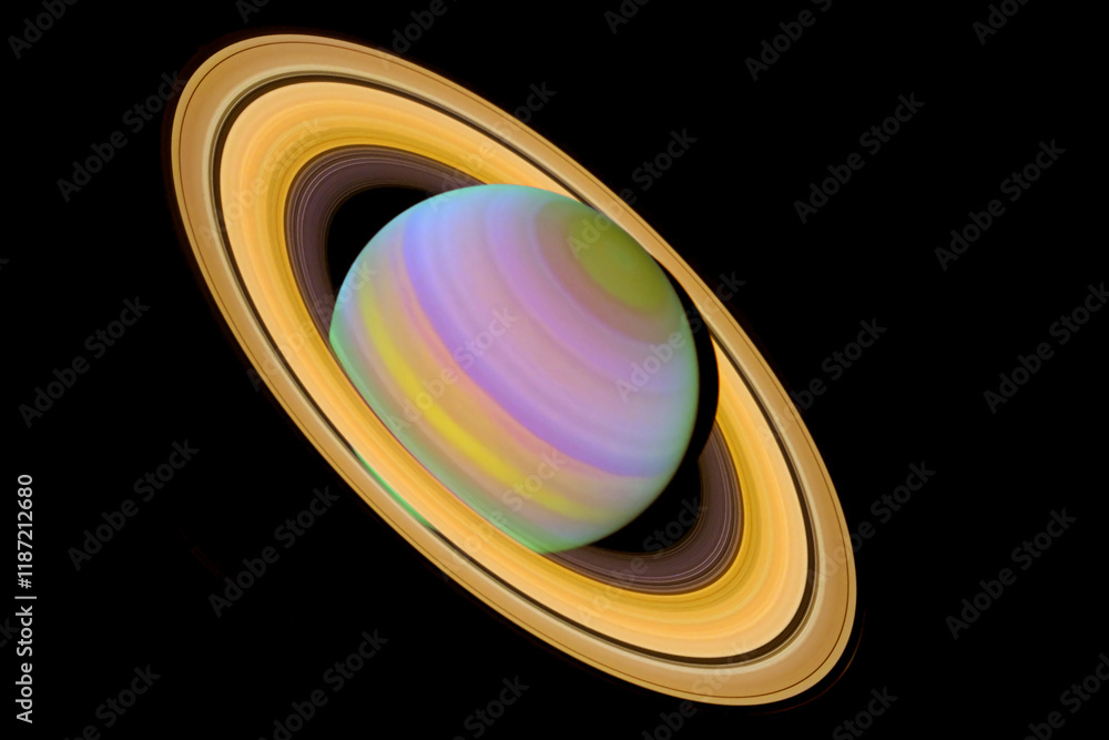 Wall mural planet saturn on a dark background. elements of this image furnished by nasa