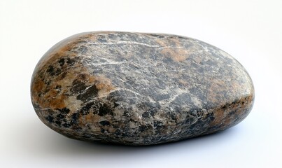 Obraz premium Polished Oval Stone Against White Background
