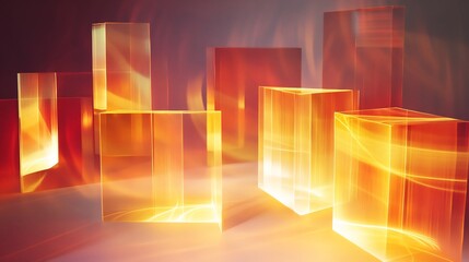 Obraz premium Innovation concept visualized radiant abstract shape representing creative solution motion