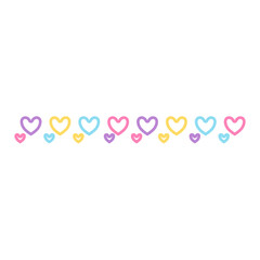 Colorful decorative seamless border with love