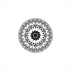 Circular pattern in form of mandala with flower for Henna, Mehndi, tattoo, decoration. Decorative ornament in ethnic oriental style