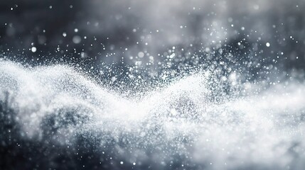 Obraz premium Flowing White Particles Against Textured Gray Background