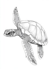 Fototapeta premium Sea Turtles Coloring Pages