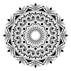 Black & white mandala design template