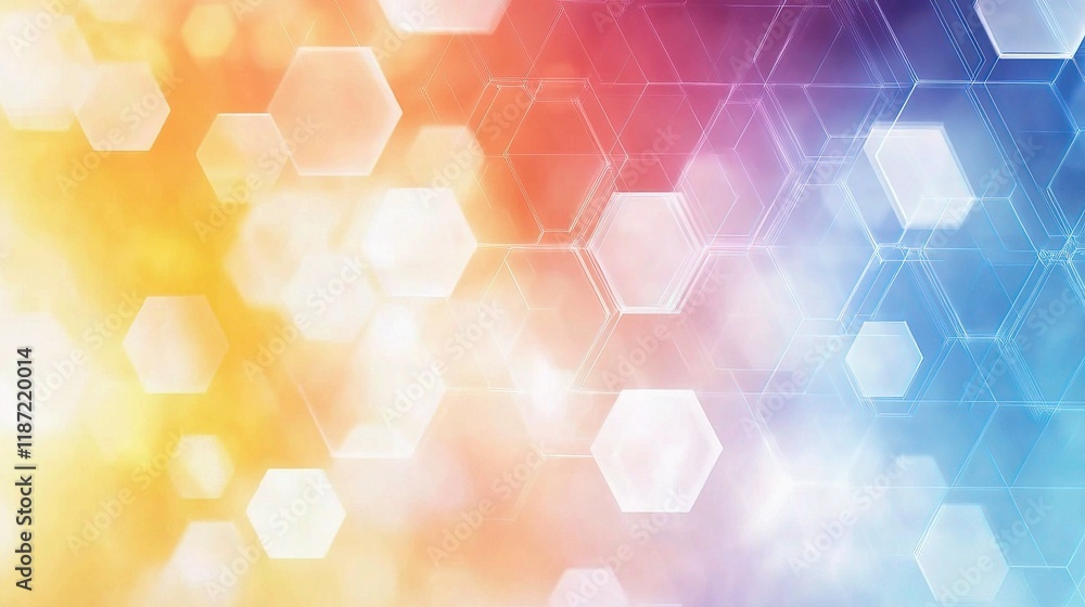 Poster vibrant geometric hexagon pattern in abstract colorful design