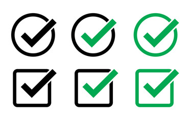 Green check mark icon. Check mark vector icon. Checkmark Illustration. Vector symbols set ,green checkmark isolated on white background. Correct vote choose isolated symbol PNG, transparent
