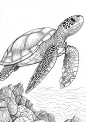 Fototapeta premium Sea Turtles Coloring Pages