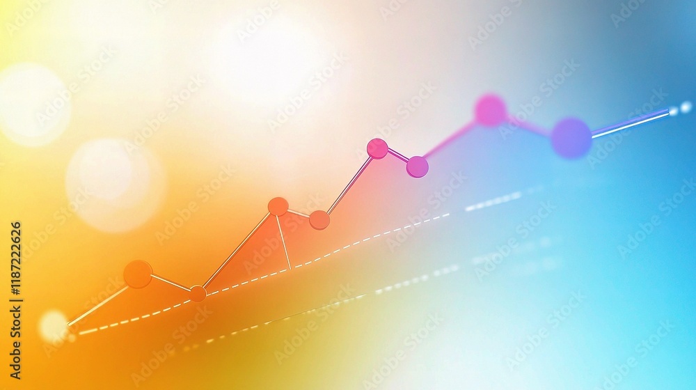 Poster dynamic digital graph with led lines and colorful elements