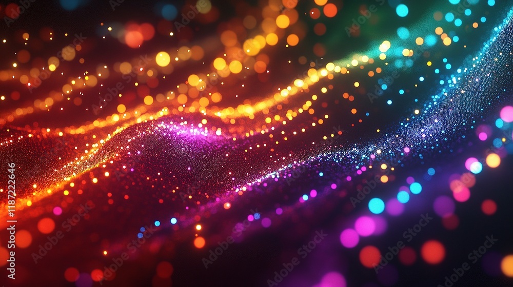 Poster abstract technology background with colorful lights and lines