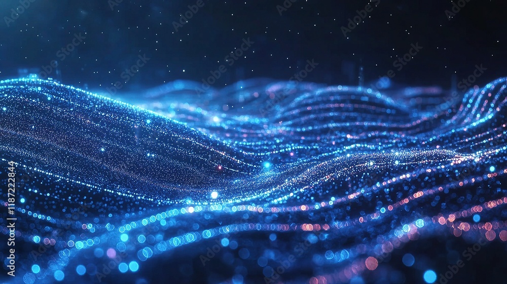 Poster abstract wave technology background with beautiful light patterns